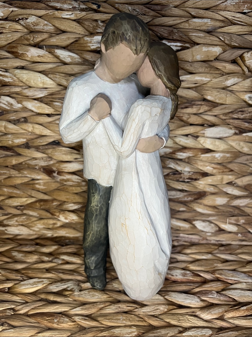 Willow Tree Promise - Embracing Couple Figurine - White & Brown
